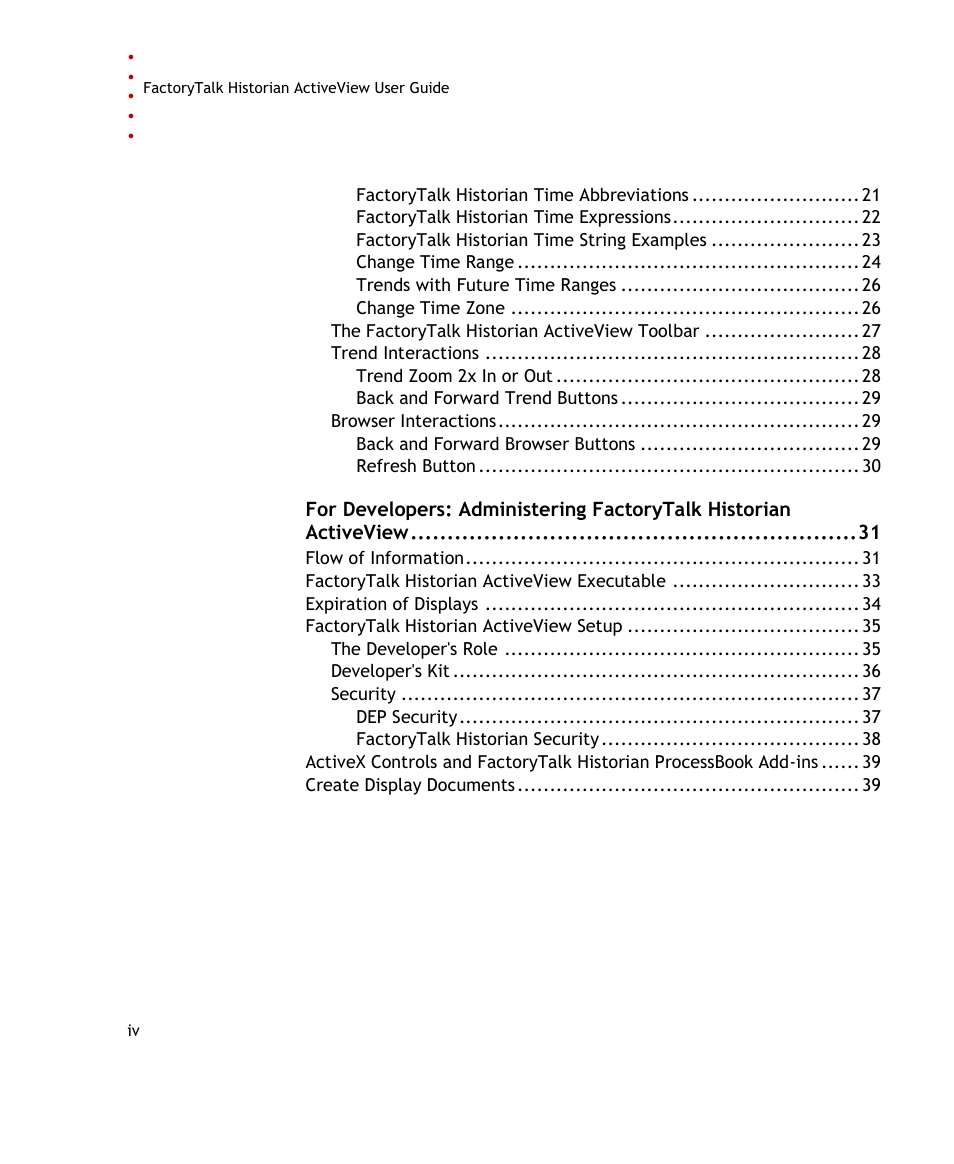 Rockwell Automation FactoryTalk Historian SE ActiveView 3.2 User Guide User Manual | Page 4 / 101