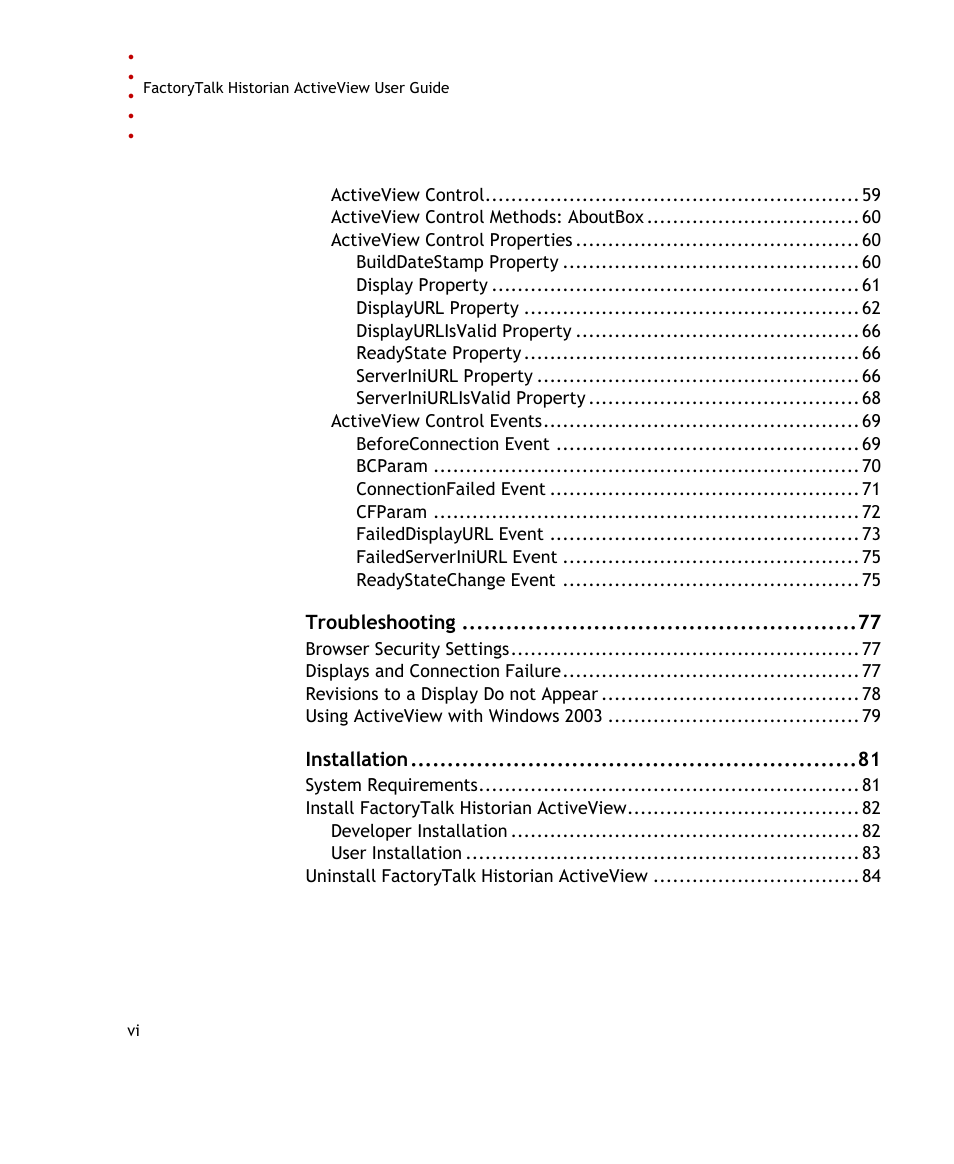 Rockwell Automation FactoryTalk Historian SE ActiveView 3.2 User Guide User Manual | Page 6 / 101