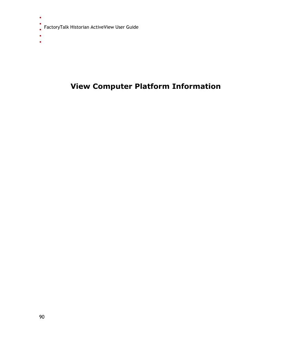 View computer platform information | Rockwell Automation FactoryTalk Historian SE ActiveView 3.2 User Guide User Manual | Page 98 / 101
