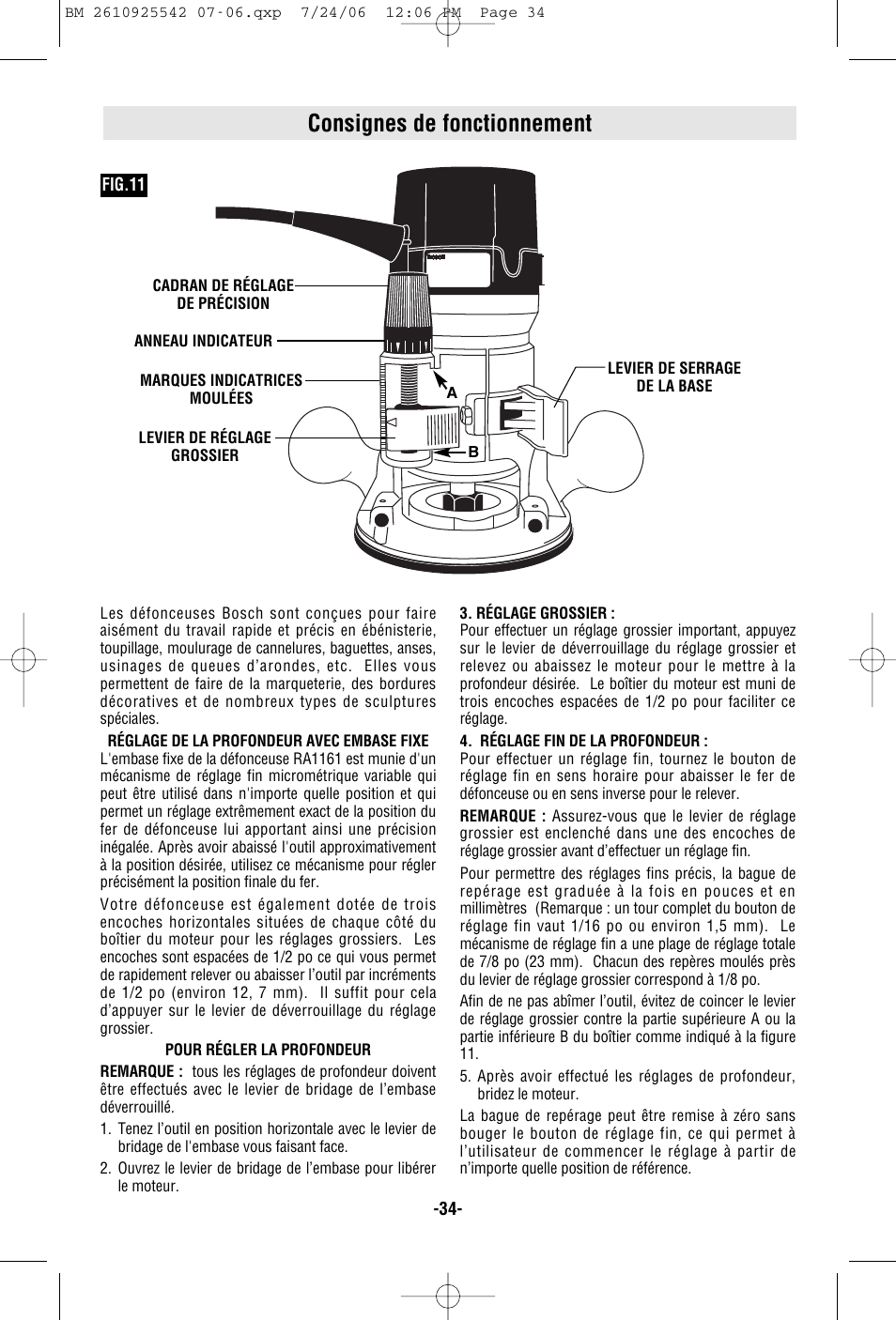 Consignes de fonctionnement | Bosch 0 601 617 061 User Manual | Page 34 / 68