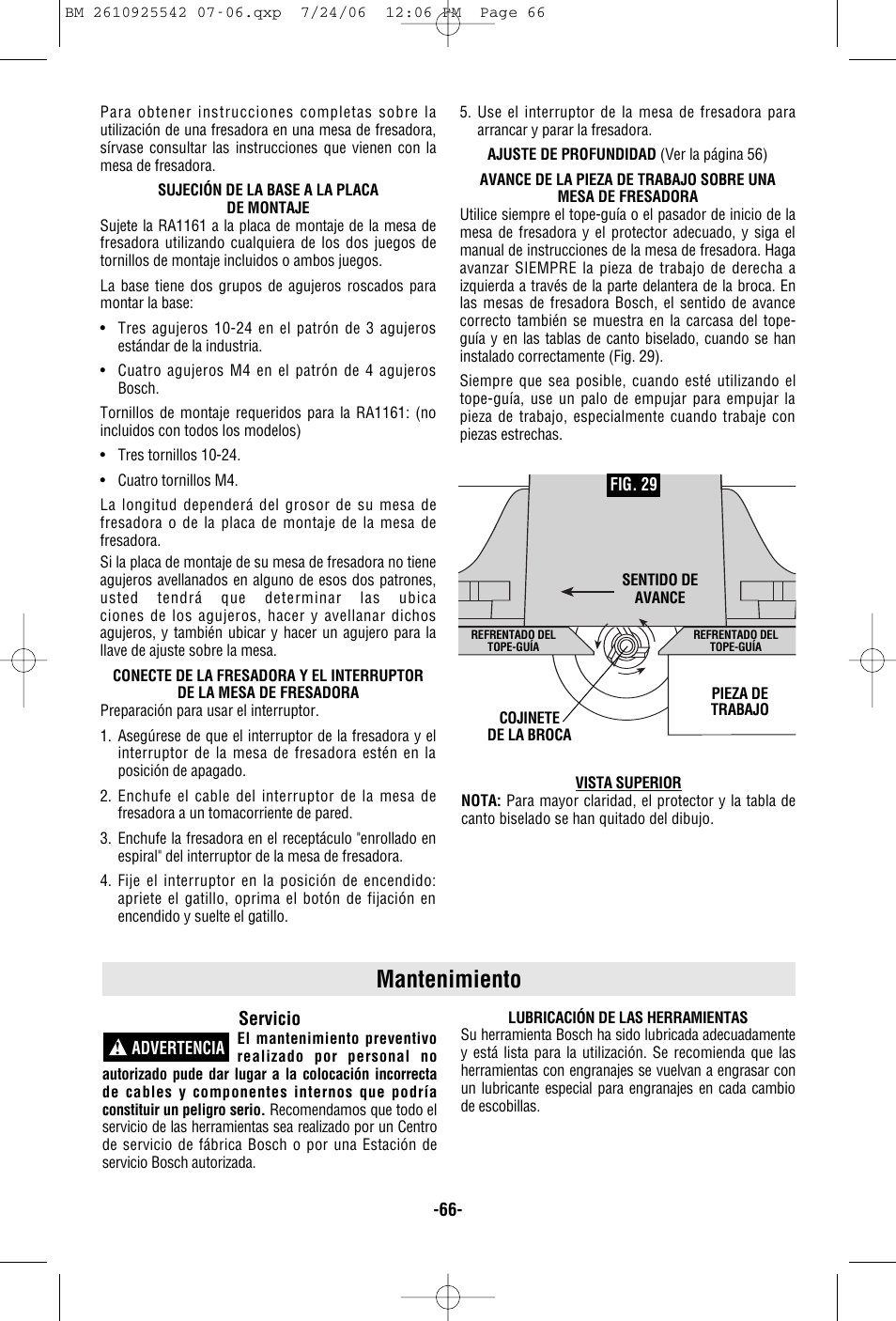 Mantenimiento | Bosch 0 601 617 061 User Manual | Page 66 / 68