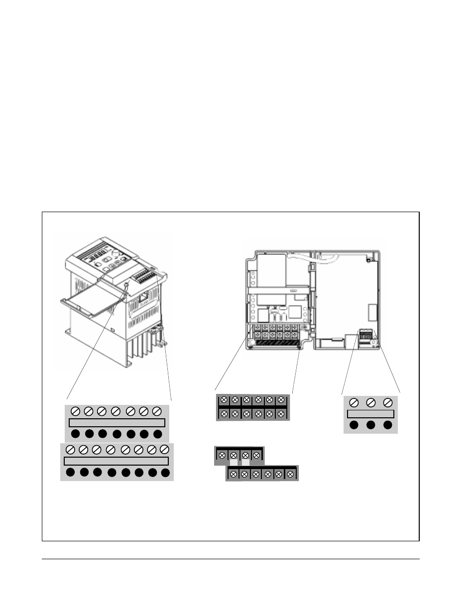 2 mounting the drive, 3 terminal block locations, English | Fault relay terminal block, Control terminal block, Power terminal block | Rockwell Automation SP120 ACDrive 115VAC, 1Ph, 230VAC, 1Ph/3Ph, 1/4-5.0HP User Manual | Page 16 / 210