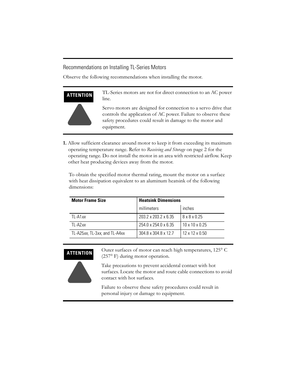 Recommendations on installing tl-series motors | Rockwell Automation TL-Series Servo Motor  User Manual | Page 10 / 24