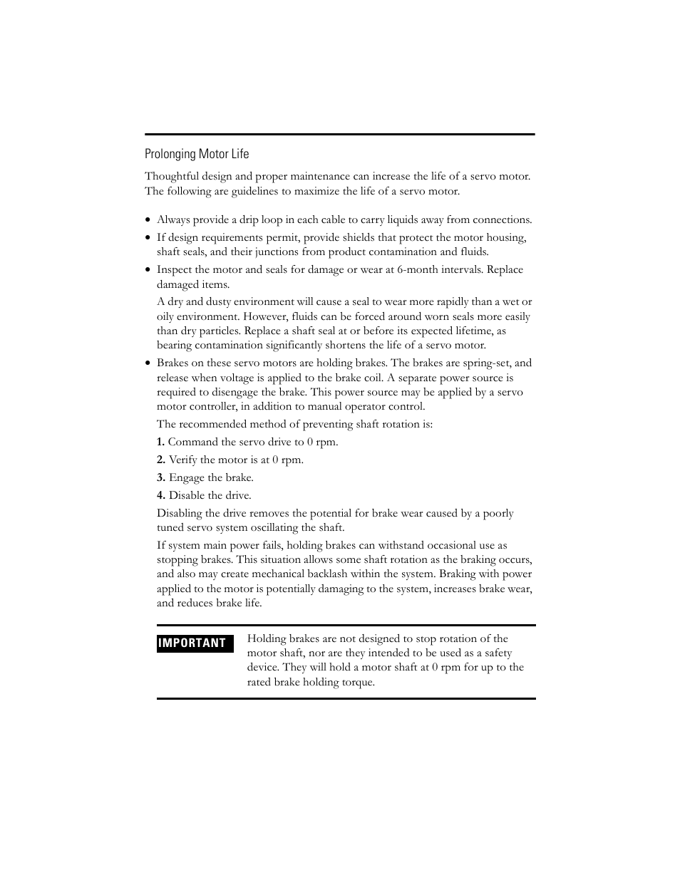 Prolonging motor life | Rockwell Automation TL-Series Servo Motor  User Manual | Page 6 / 24