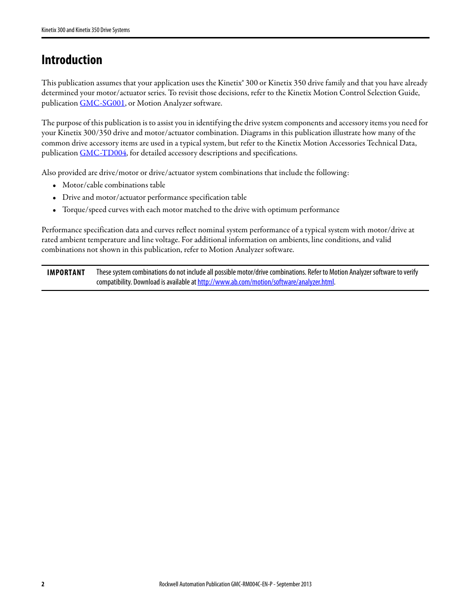 Introduction | Rockwell Automation 2097-V3xPRx-LM Kinetix 300 and Kinetix 350 Drive Systems Design Guide User Manual | Page 2 / 84