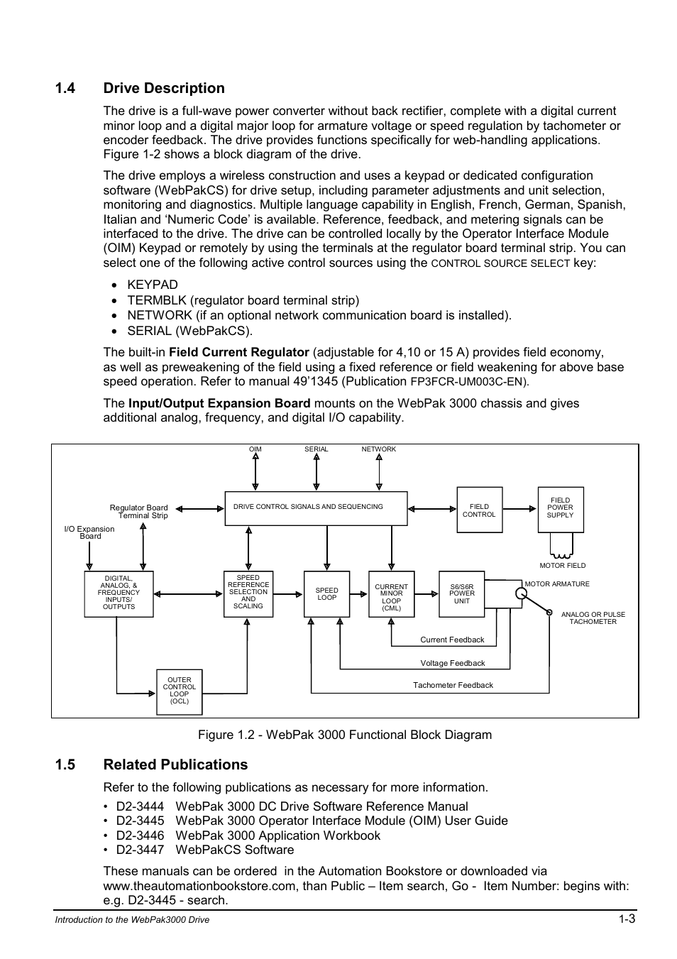 4 drive description, 5 related publications | Rockwell Automation WebPak 3000  DC Drives Hardware Reference, Installation and Troubleshooting User Manual | Page 11 / 92