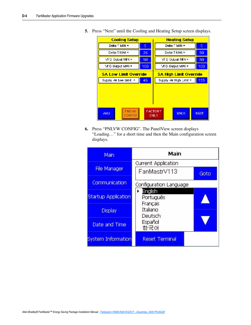 Rockwell Automation FANM FanMaster Energy Saving Package User Manual | Page 114 / 124