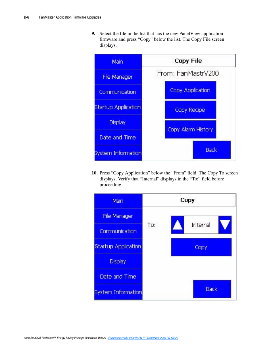 Rockwell Automation FANM FanMaster Energy Saving Package User Manual | Page 116 / 124