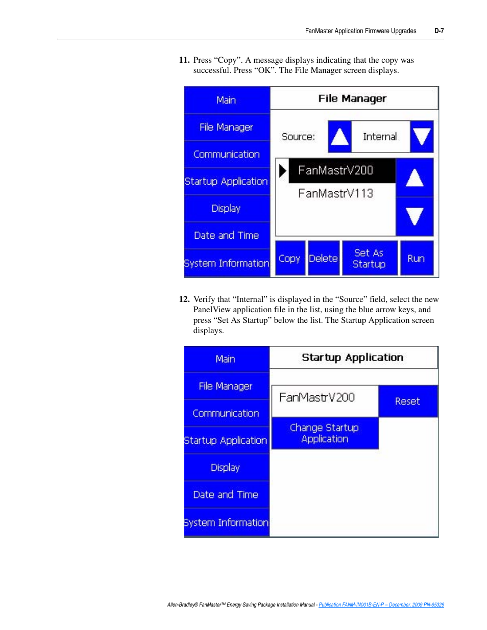 Rockwell Automation FANM FanMaster Energy Saving Package User Manual | Page 117 / 124