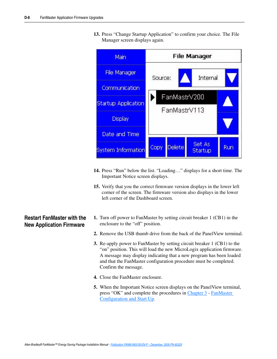 Rockwell Automation FANM FanMaster Energy Saving Package User Manual | Page 118 / 124