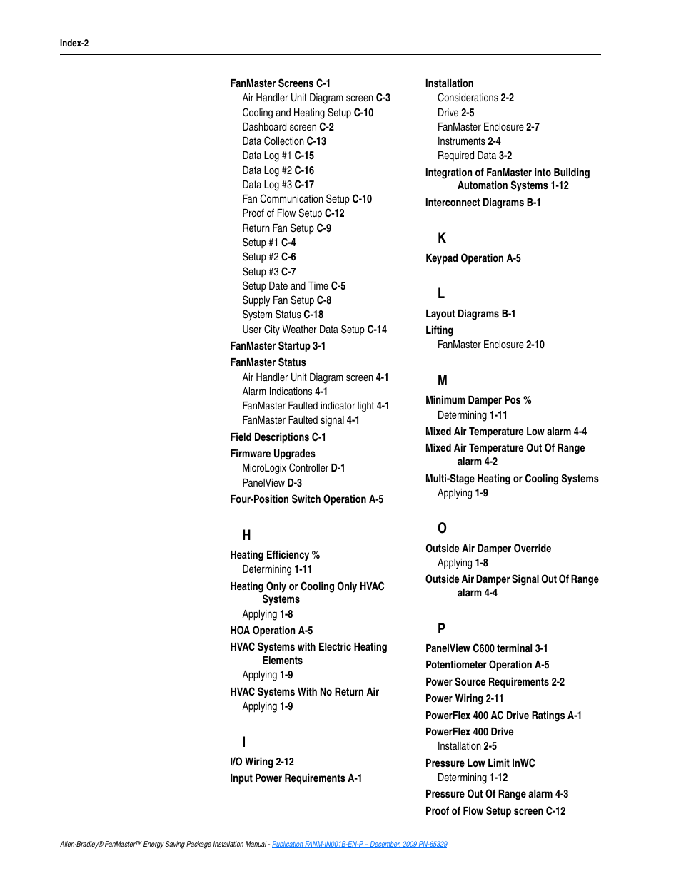 Rockwell Automation FANM FanMaster Energy Saving Package User Manual | Page 120 / 124