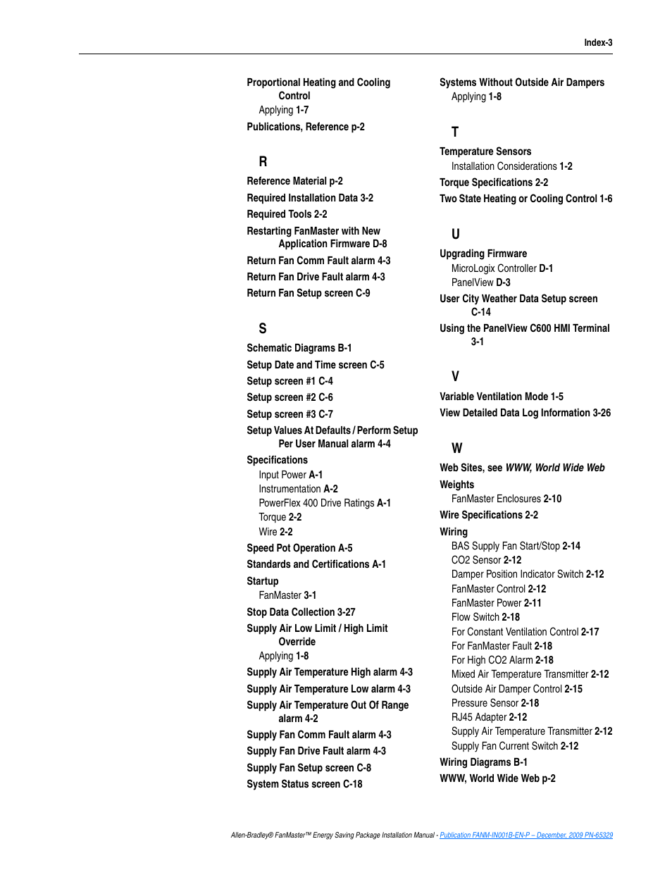 Rockwell Automation FANM FanMaster Energy Saving Package User Manual | Page 121 / 124