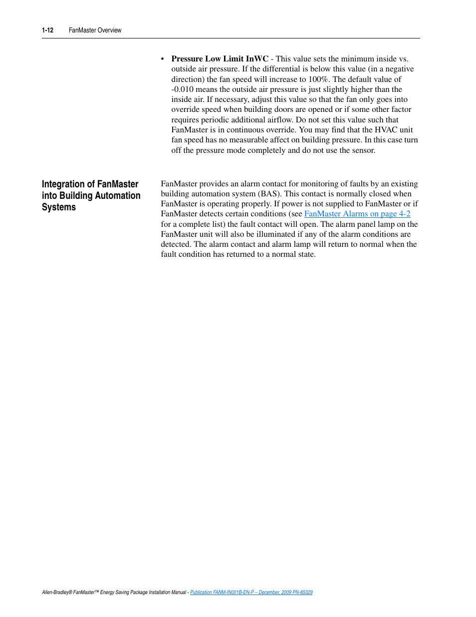 Rockwell Automation FANM FanMaster Energy Saving Package User Manual | Page 18 / 124