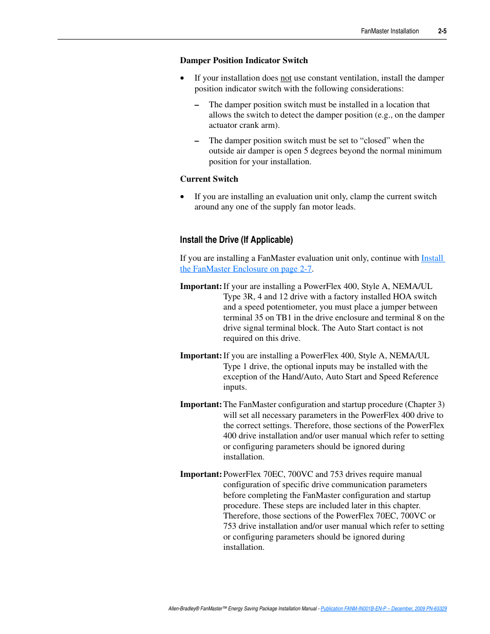 Rockwell Automation FANM FanMaster Energy Saving Package User Manual | Page 23 / 124
