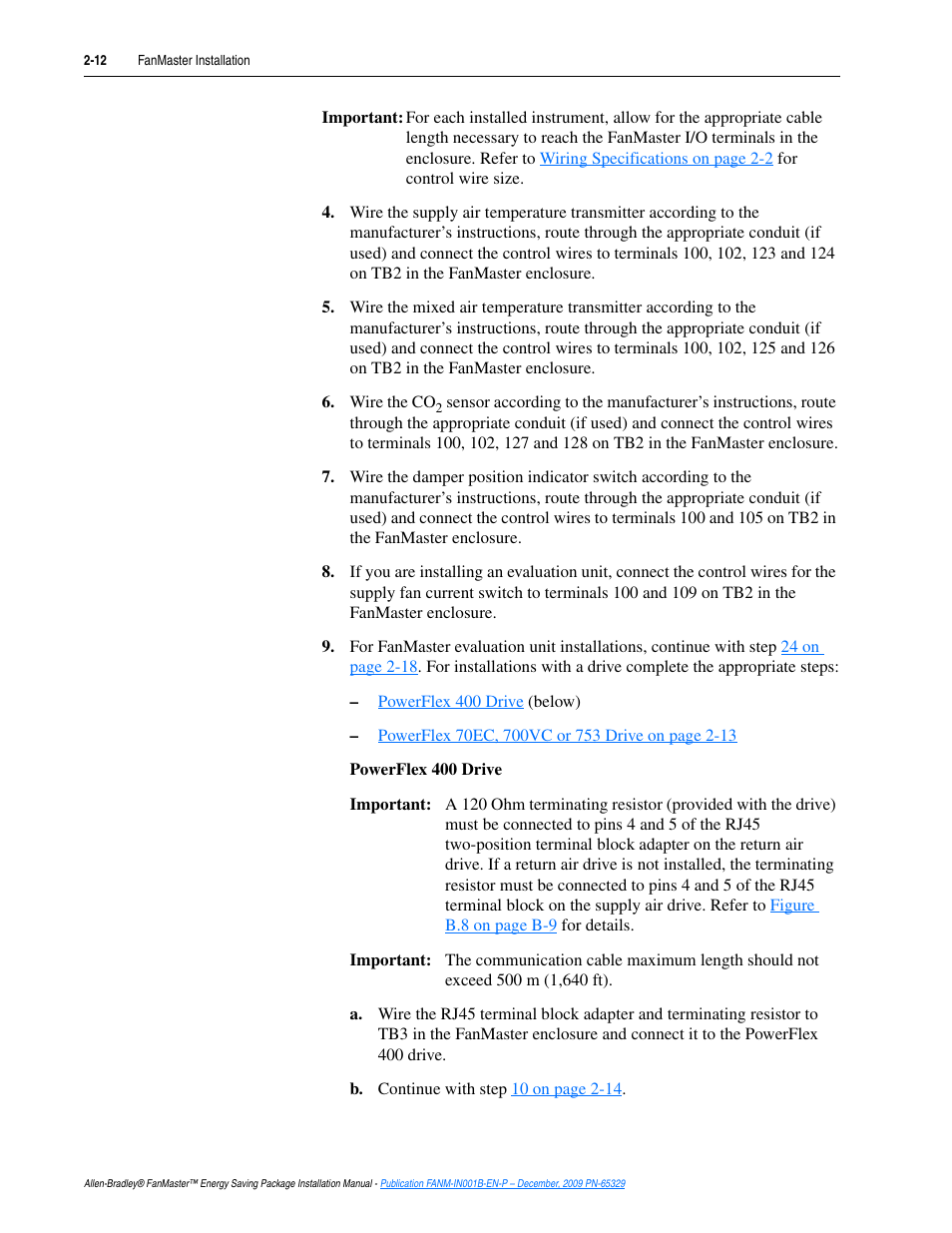 Rockwell Automation FANM FanMaster Energy Saving Package User Manual | Page 30 / 124