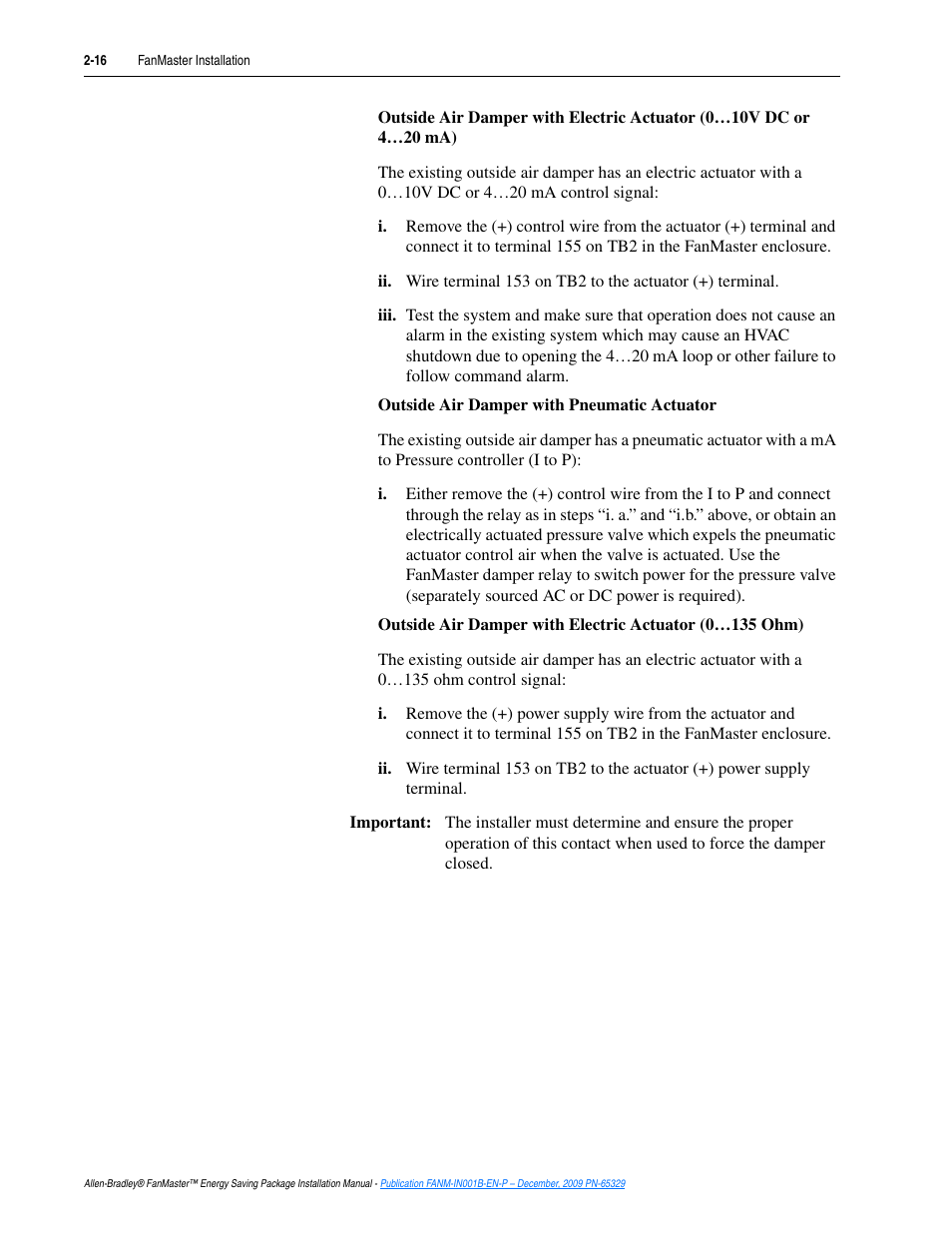 Rockwell Automation FANM FanMaster Energy Saving Package User Manual | Page 34 / 124