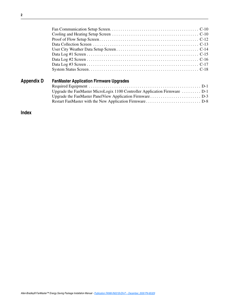 Rockwell Automation FANM FanMaster Energy Saving Package User Manual | Page 4 / 124