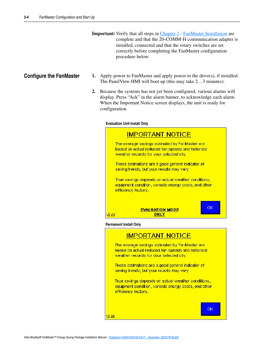 Configure the fanmaster, Configure the fanmaster -4 | Rockwell Automation FANM FanMaster Energy Saving Package User Manual | Page 40 / 124