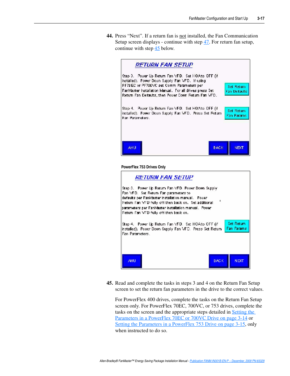 Rockwell Automation FANM FanMaster Energy Saving Package User Manual | Page 53 / 124