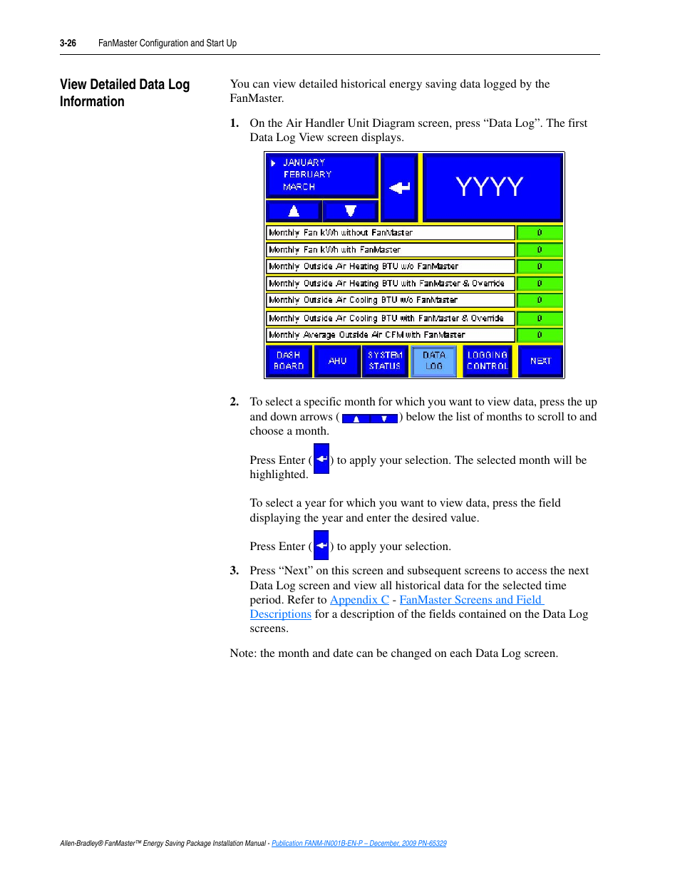 View detailed data log information, View detailed data log information -26 | Rockwell Automation FANM FanMaster Energy Saving Package User Manual | Page 62 / 124