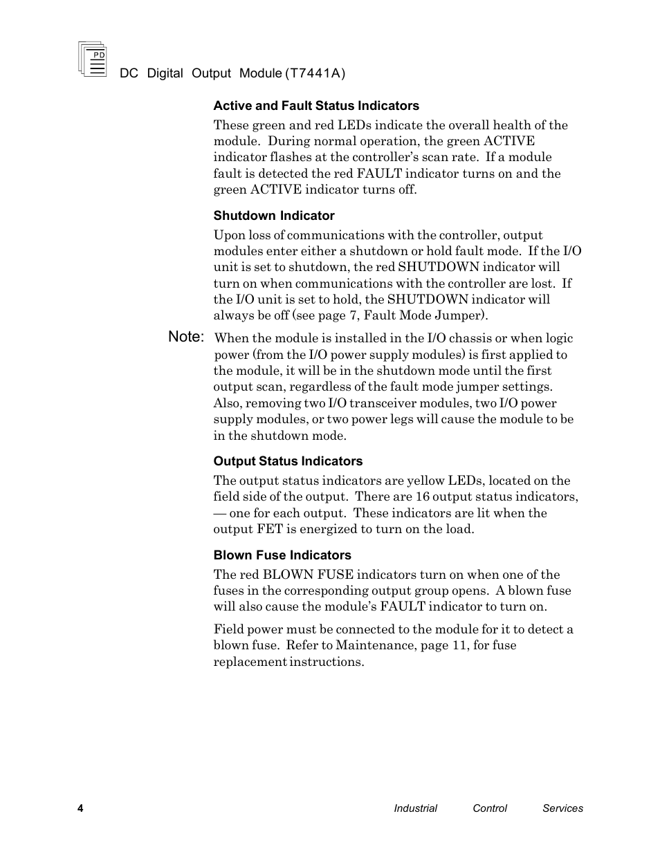 Rockwell Automation T7441A ICS Regent+Plus DC Digital Output Module 24VDC User Manual | Page 4 / 13