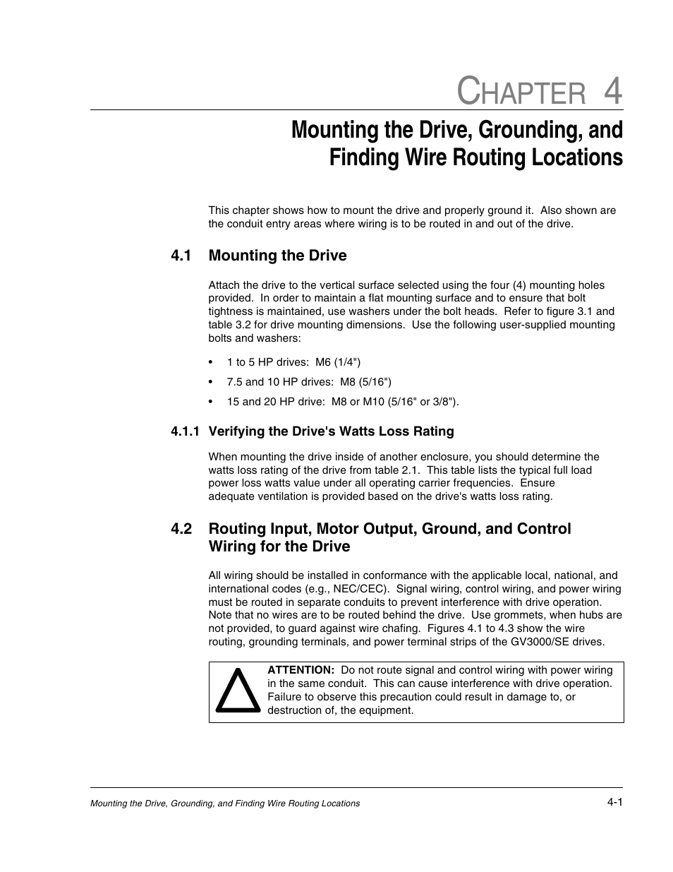 Hapter | Rockwell Automation GV3000/SE AC Drive 1-20HP, 230VAC Ver. 6.04 Hdwe Ref, Install, Troubleshooting User Manual | Page 37 / 82