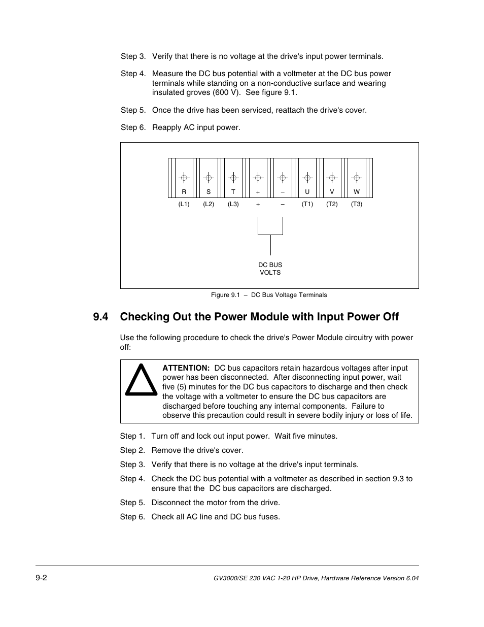 Rockwell Automation GV3000/SE AC Drive 1-20HP, 230VAC Ver. 6.04 Hdwe Ref, Install, Troubleshooting User Manual | Page 72 / 82