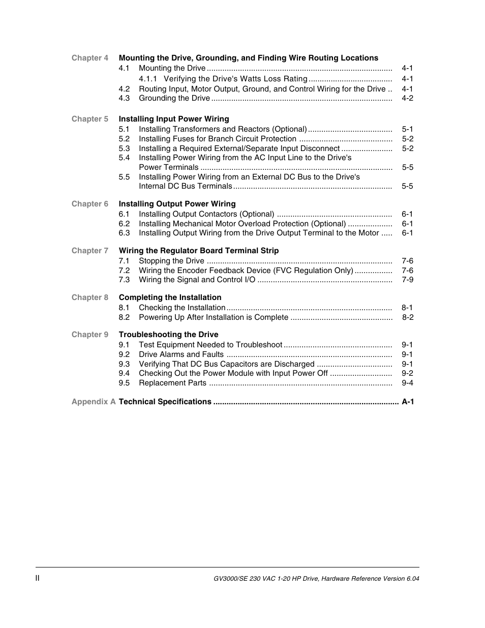 Rockwell Automation GV3000/SE AC Drive 1-20HP, 230VAC Ver. 6.04 Hdwe Ref, Install, Troubleshooting User Manual | Page 8 / 82