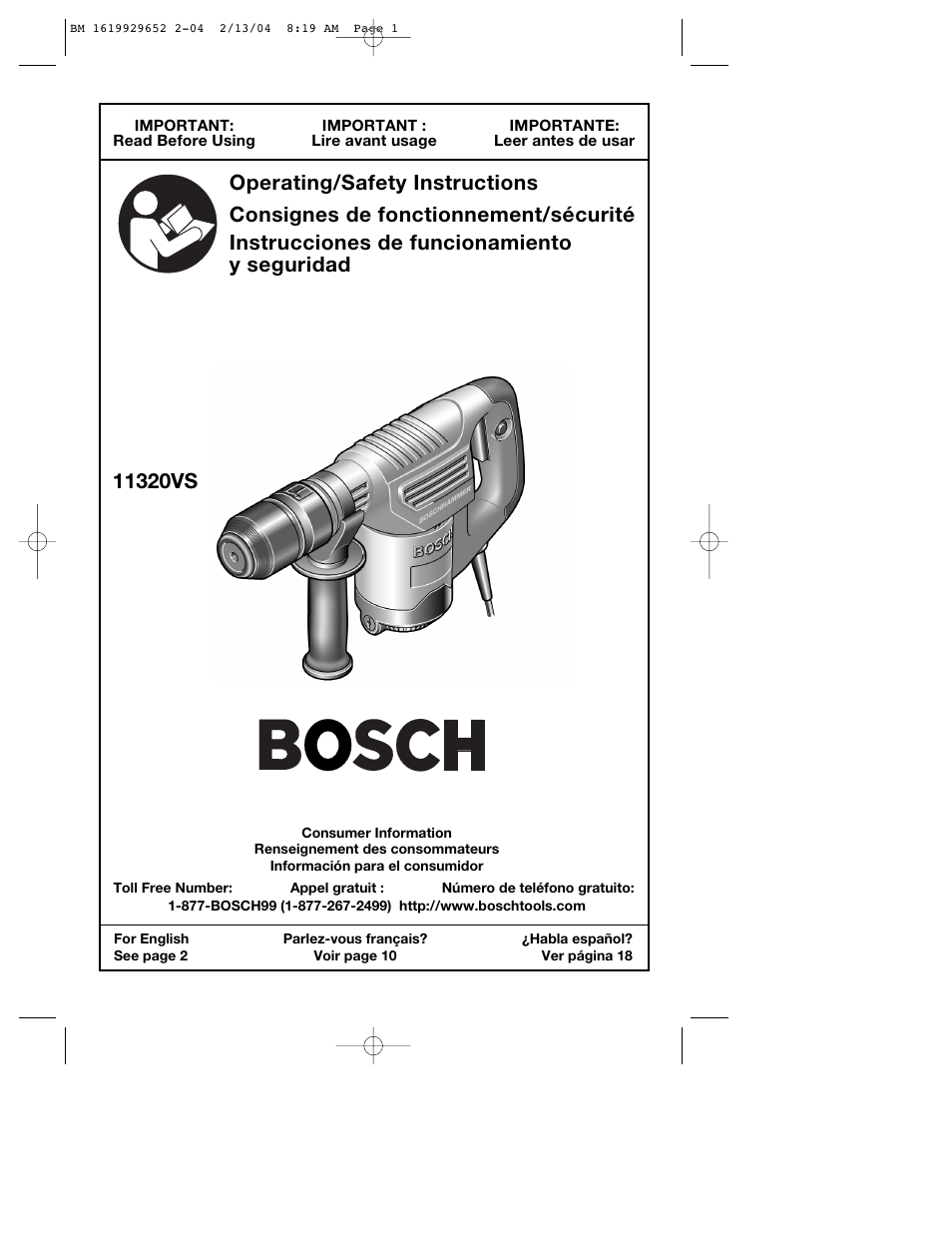 Bosch 11320VS User Manual | 28 pages