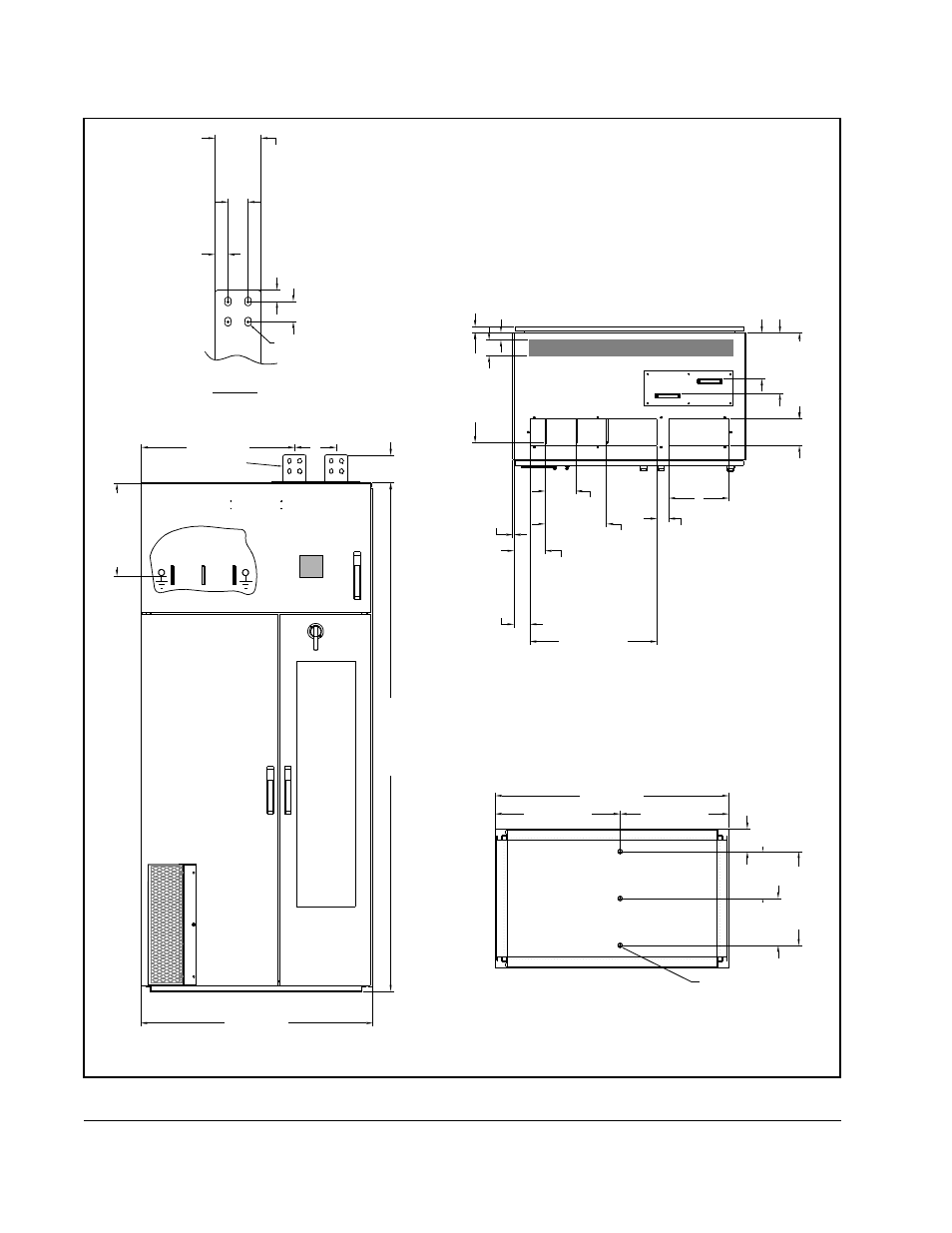 Top view, Front view, Floor mounting hole locations | Rockwell Automation SB3000 AC Power Modules User Manual | Page 34 / 88