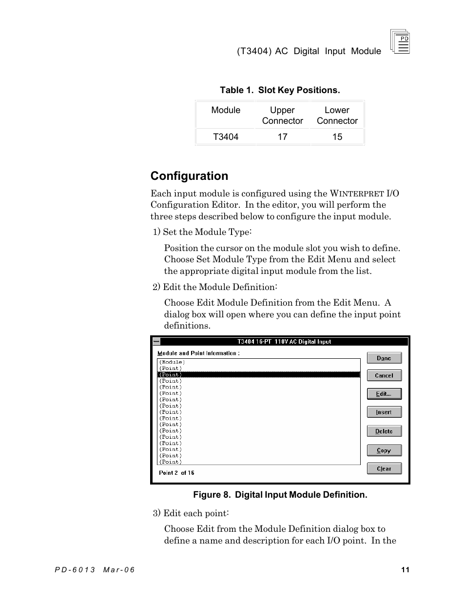 Configuration | Rockwell Automation T3404 ICS Regent AC Digital Input Module 110 VAC User Manual | Page 11 / 16