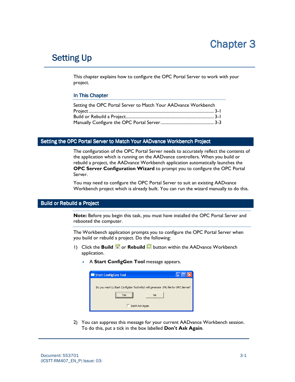 Chapter, Chapter chapter 3 3 3 3, Setting up | Rockwell Automation AADvance Controller OPC Portal Server User Manual | Page 27 / 36