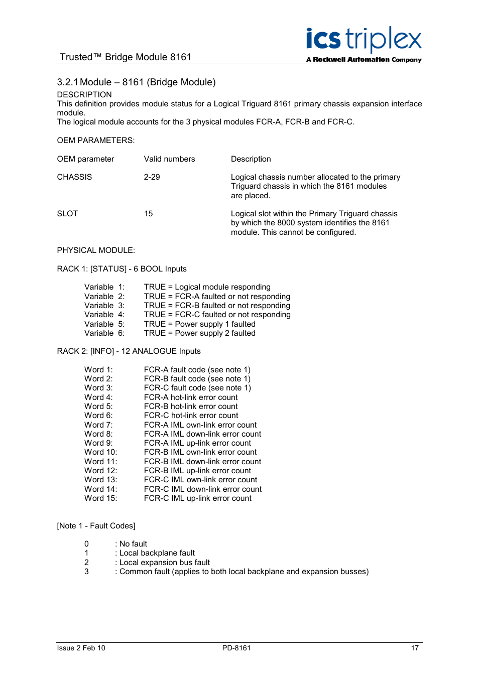 Module – 8161 (bridge module), Trusted™ bridge module 8161 | Rockwell Automation SC300E Trusted Bridge Module User Manual | Page 17 / 43