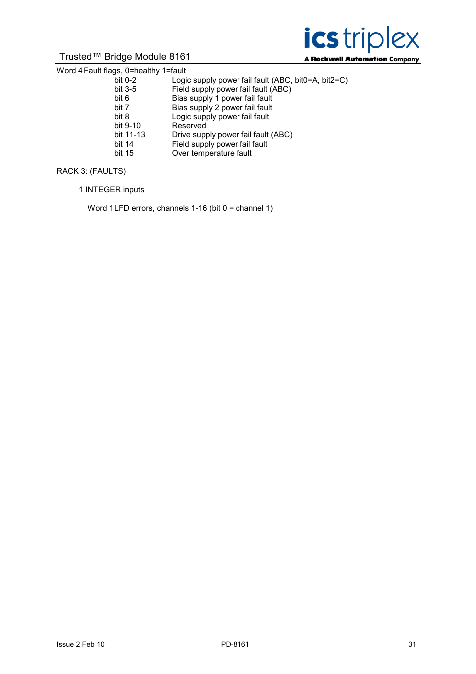 Trusted™ bridge module 8161 | Rockwell Automation SC300E Trusted Bridge Module User Manual | Page 31 / 43