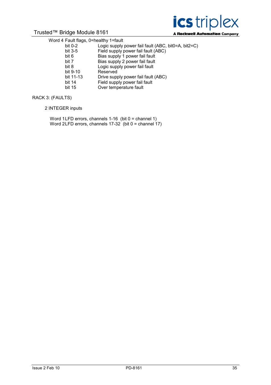 Trusted™ bridge module 8161 | Rockwell Automation SC300E Trusted Bridge Module User Manual | Page 35 / 43