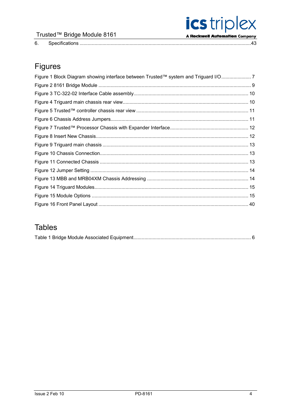 Figures, Tables | Rockwell Automation SC300E Trusted Bridge Module User Manual | Page 4 / 43