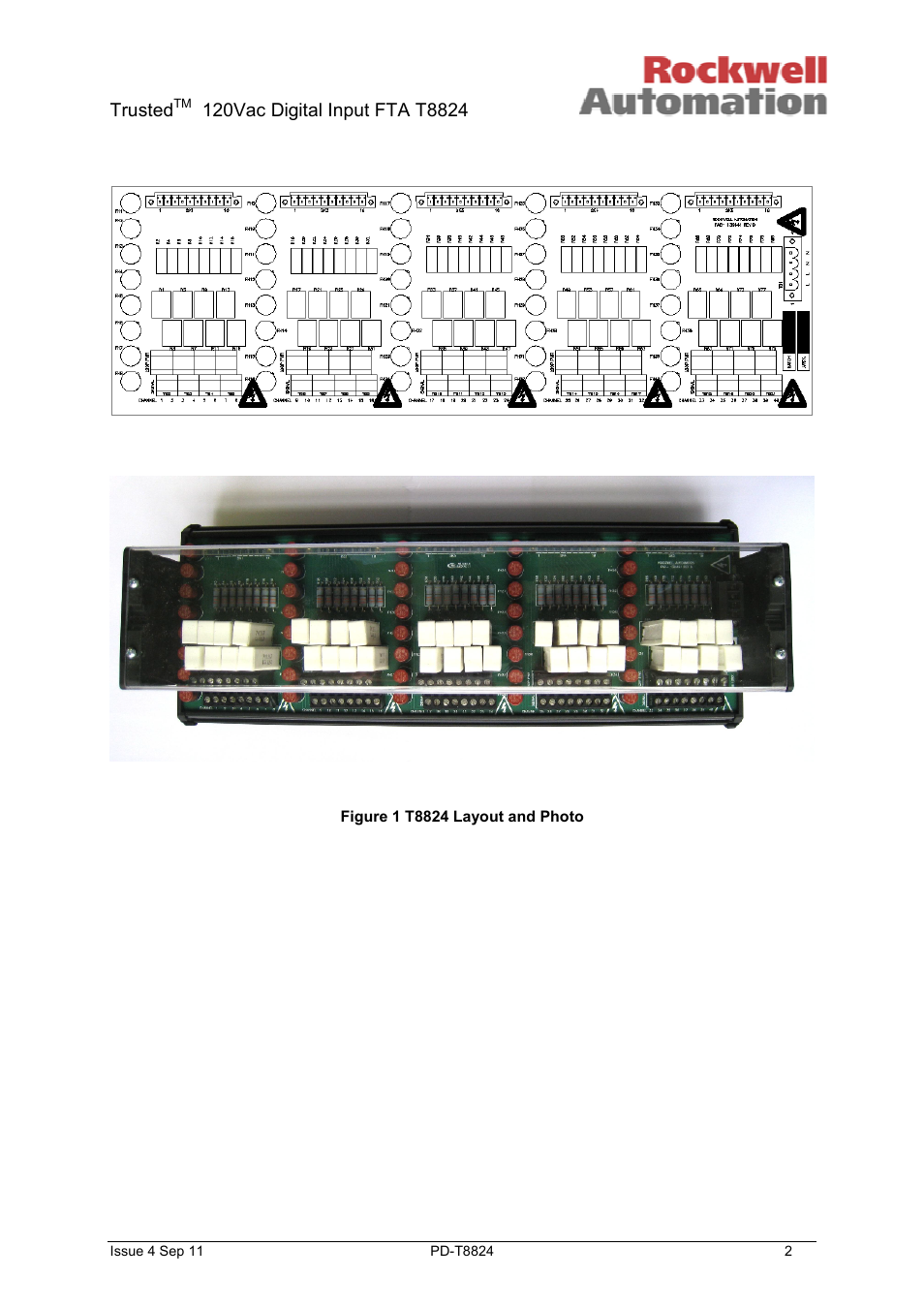 Rockwell Automation T8824 Trusted 40 Channel 120V ac Digital Input FTA User Manual | Page 2 / 15