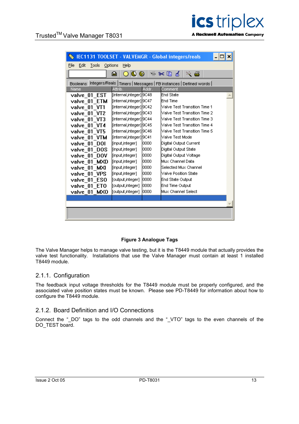 Configuration, Board definition and i/o connections, Operation | Installation, Figure 6 ai_mxin board | Rockwell Automation T8031  Trusted Valve Manager User Manual | Page 13 / 50