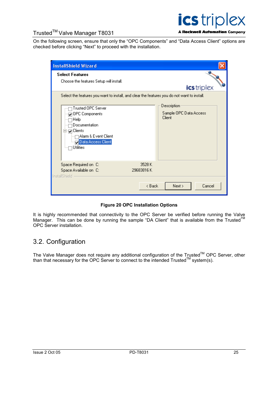 Configuration, Running the valve manager application, Figure 23 project creation | Trusted, Valve manager t8031 | Rockwell Automation T8031  Trusted Valve Manager User Manual | Page 25 / 50