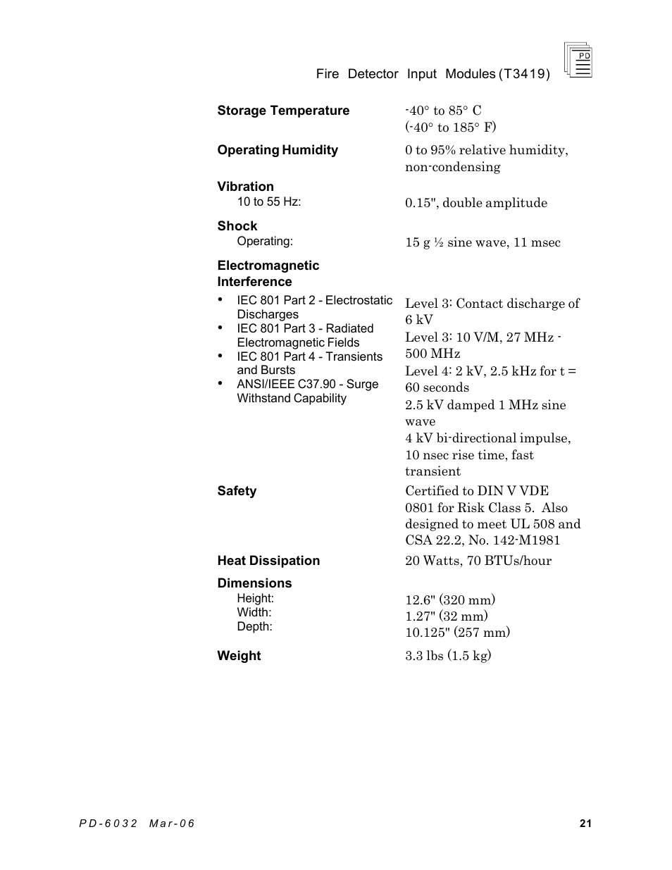 Rockwell Automation T3419 ICS Regent Fire Detector Input User Manual | Page 21 / 21