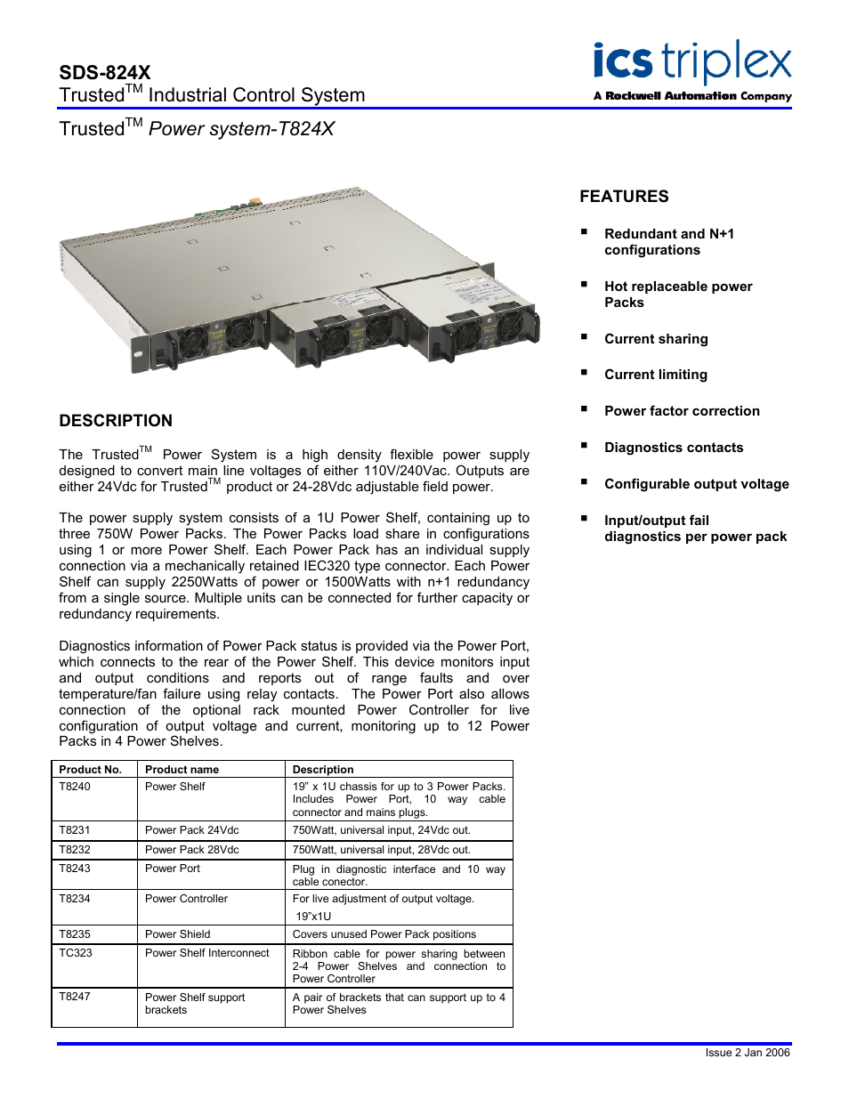 Rockwell Automation T824X Trusted Power System User Manual | 2 pages