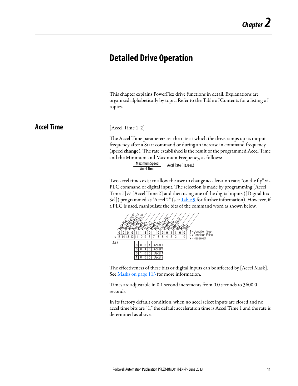 Chapter 2, Detailed drive operation, Accel time | Chapter | Rockwell Automation 20B PowerFlex 70, PowerFlex 700 Reference Manual User Manual | Page 11 / 214