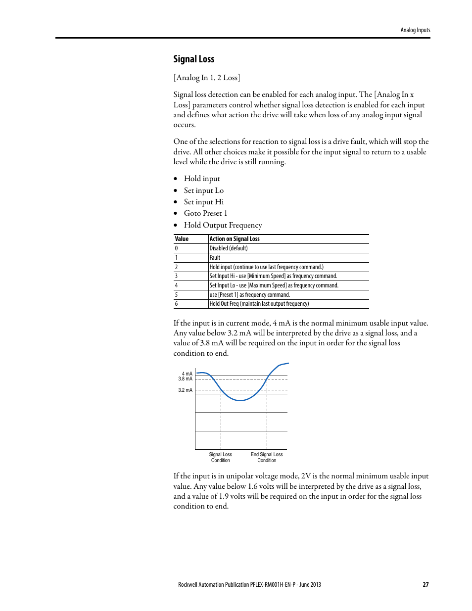 Signal loss | Rockwell Automation 20B PowerFlex 70, PowerFlex 700 Reference Manual User Manual | Page 27 / 214