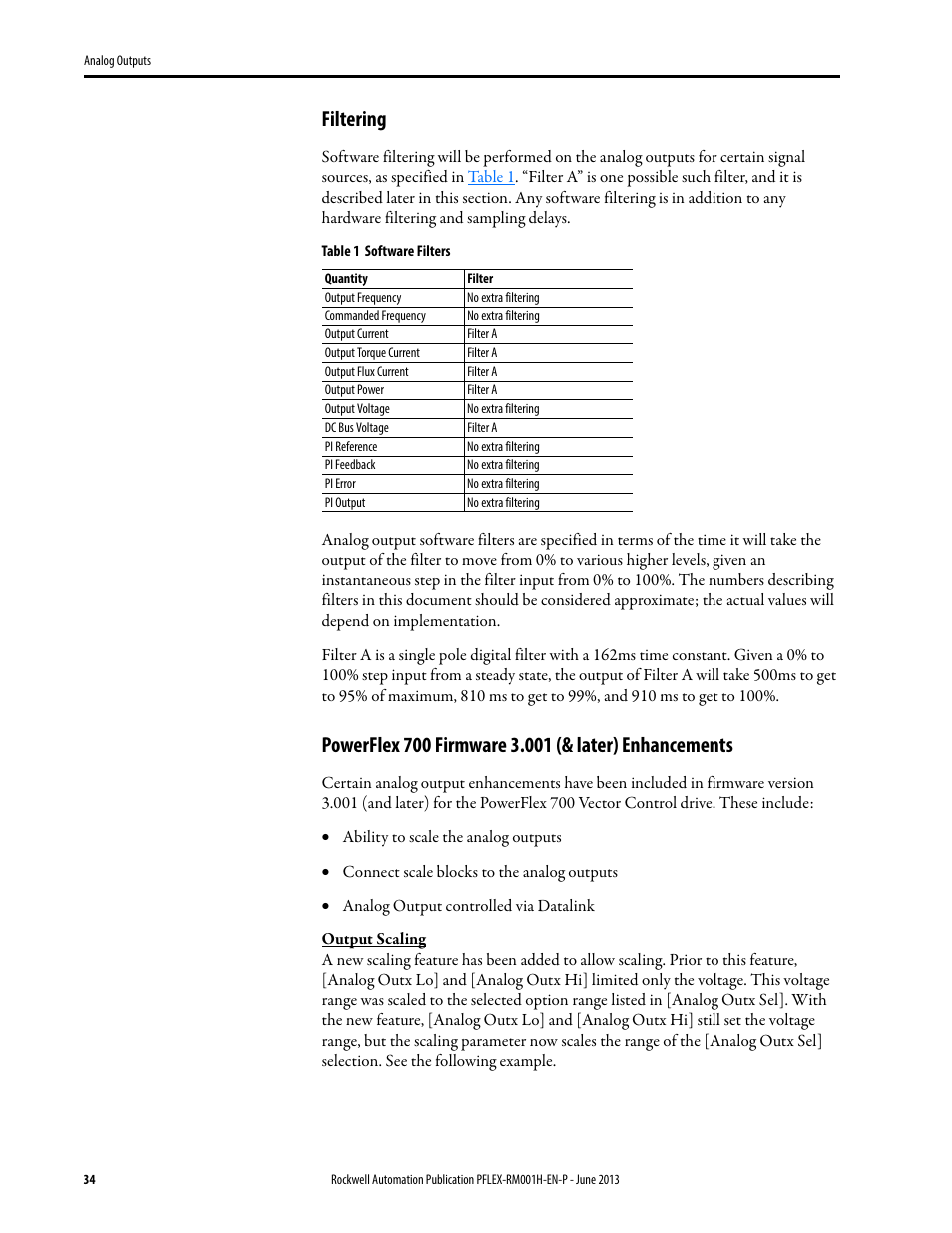 Filtering | Rockwell Automation 20B PowerFlex 70, PowerFlex 700 Reference Manual User Manual | Page 34 / 214