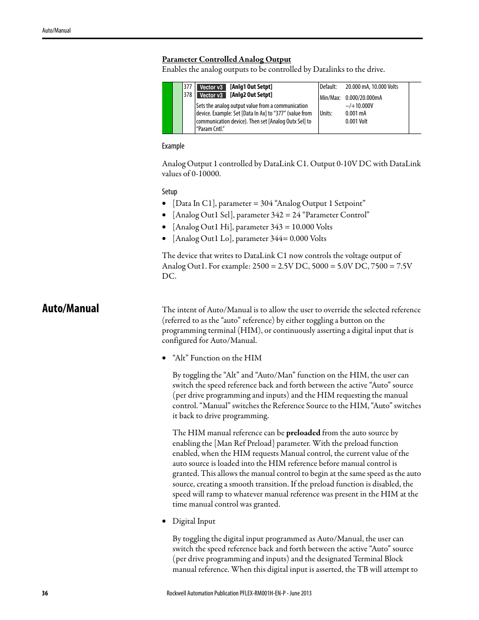 Auto/manual | Rockwell Automation 20B PowerFlex 70, PowerFlex 700 Reference Manual User Manual | Page 36 / 214