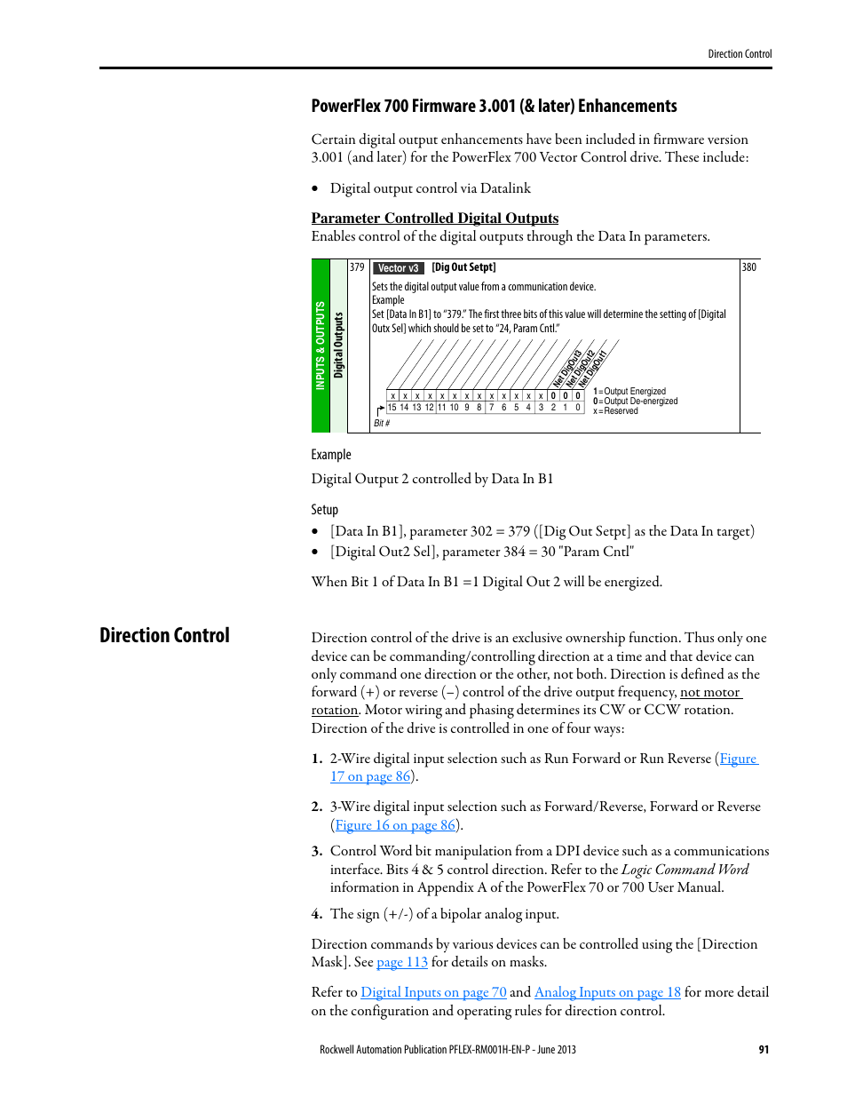 Direction control | Rockwell Automation 20B PowerFlex 70, PowerFlex 700 Reference Manual User Manual | Page 91 / 214