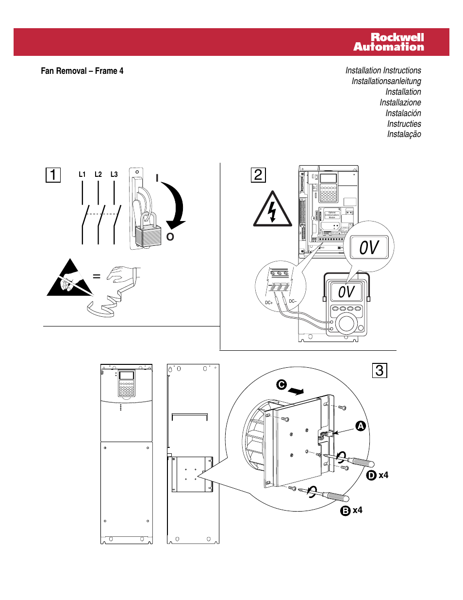 Rockwell Automation 20D Fan Replacement - Frame 4 User Manual | 2 pages