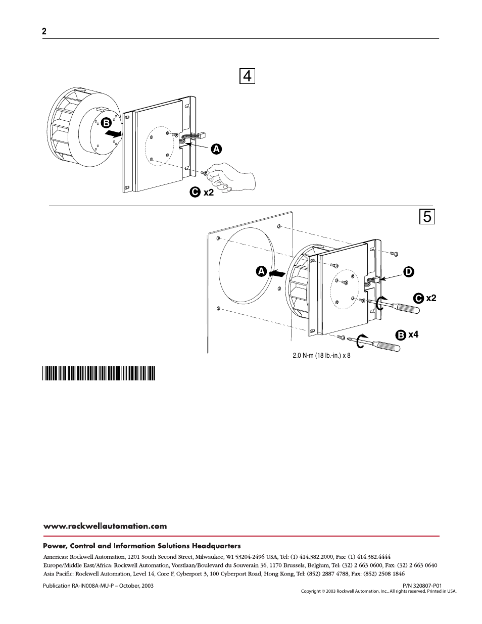 Rockwell Automation 20D Fan Replacement - Frame 4 User Manual | Page 2 / 2
