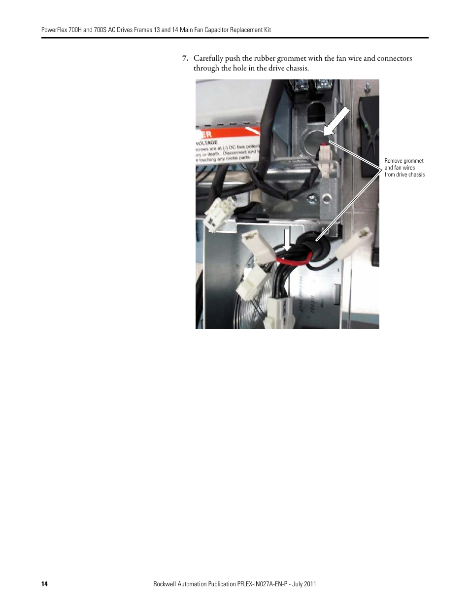 Rockwell Automation 20D PowerFlex 700H/700S AC Drives Frames 13 and 14 Main Fan Capacitor Rplcmnt. Kit User Manual | Page 14 / 18