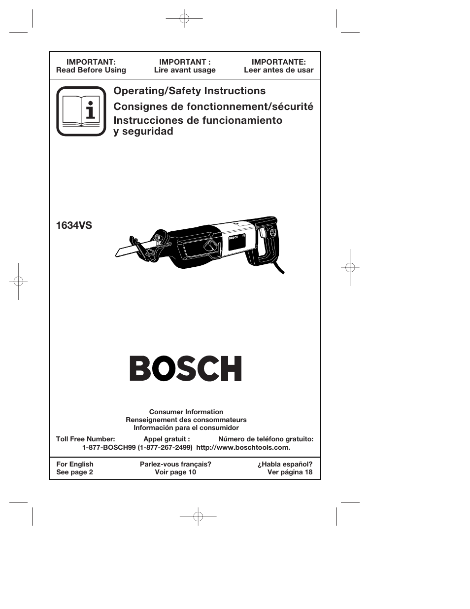 Bosch 1634VS User Manual | 28 pages